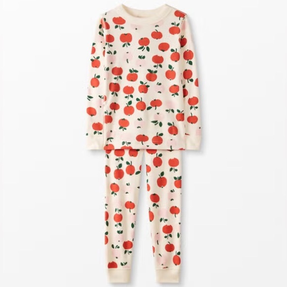 Hanna Andersson long John pajama set apples - Picture 1 of 5